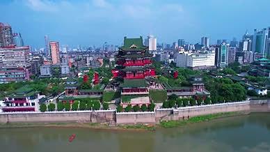 江西南昌滕王阁著名景点航拍视频的预览图